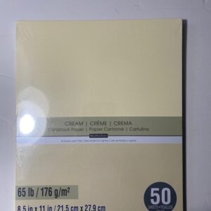 Recollections Cardstock Paper, 8 1/2 X 11 Cream - 50 Sheets