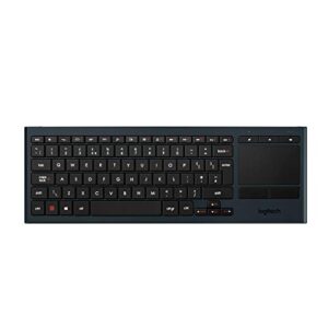 logitech k830 illuminated living-room keyboard with built-in touchpad – easy-access media keys and shortcut keys for windows or android