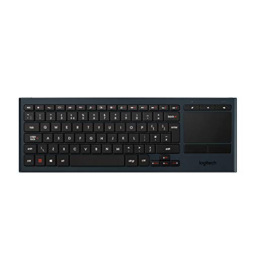 Logitech K830 Illuminated Living-Room Keyboard with Built-in Touchpad – Easy-access Media Keys and Shortcut Keys for Windows or Android