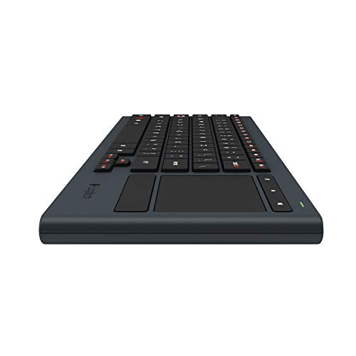 Logitech K830 Illuminated Living-Room Keyboard with Built-in Touchpad – Easy-access Media Keys and Shortcut Keys for Windows or Android