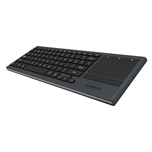 Logitech K830 Illuminated Living-Room Keyboard with Built-in Touchpad – Easy-access Media Keys and Shortcut Keys for Windows or Android