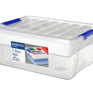 Sistema 70078-02 Home Collection All-Purpose Plastic Storage Container with Organizing Tray and Lid, 8.35 Quart