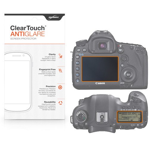 BoxWave Screen Protector Compatible With Canon EOS 5D Mark III - ClearTouch Anti-Glare (2-Pack), Anti-Fingerprint Matte Film Skin for Canon EOS 5D Mark III