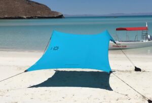 neso tents beach tent with sand anchor, portable canopy sunshade - 7' x 7' - patented reinforced corners(teal)