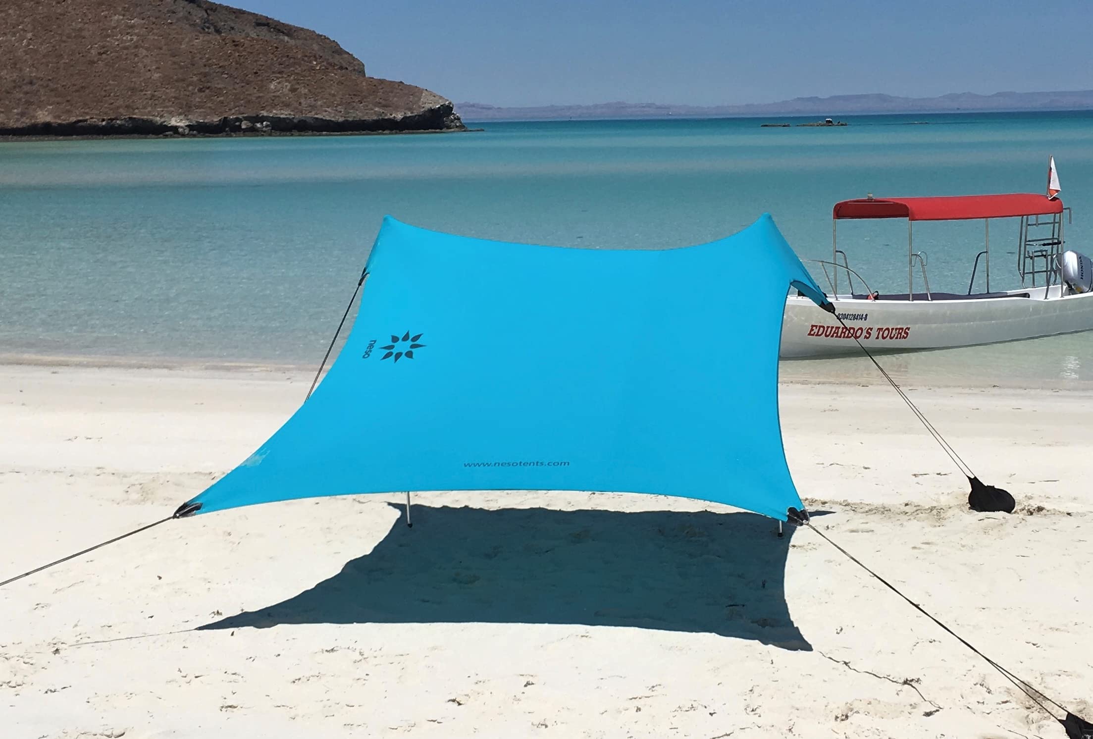 Neso Tents Beach Tent with Sand Anchor, Portable Canopy SunShade - 7' x 7' - Patented Reinforced Corners(Teal)