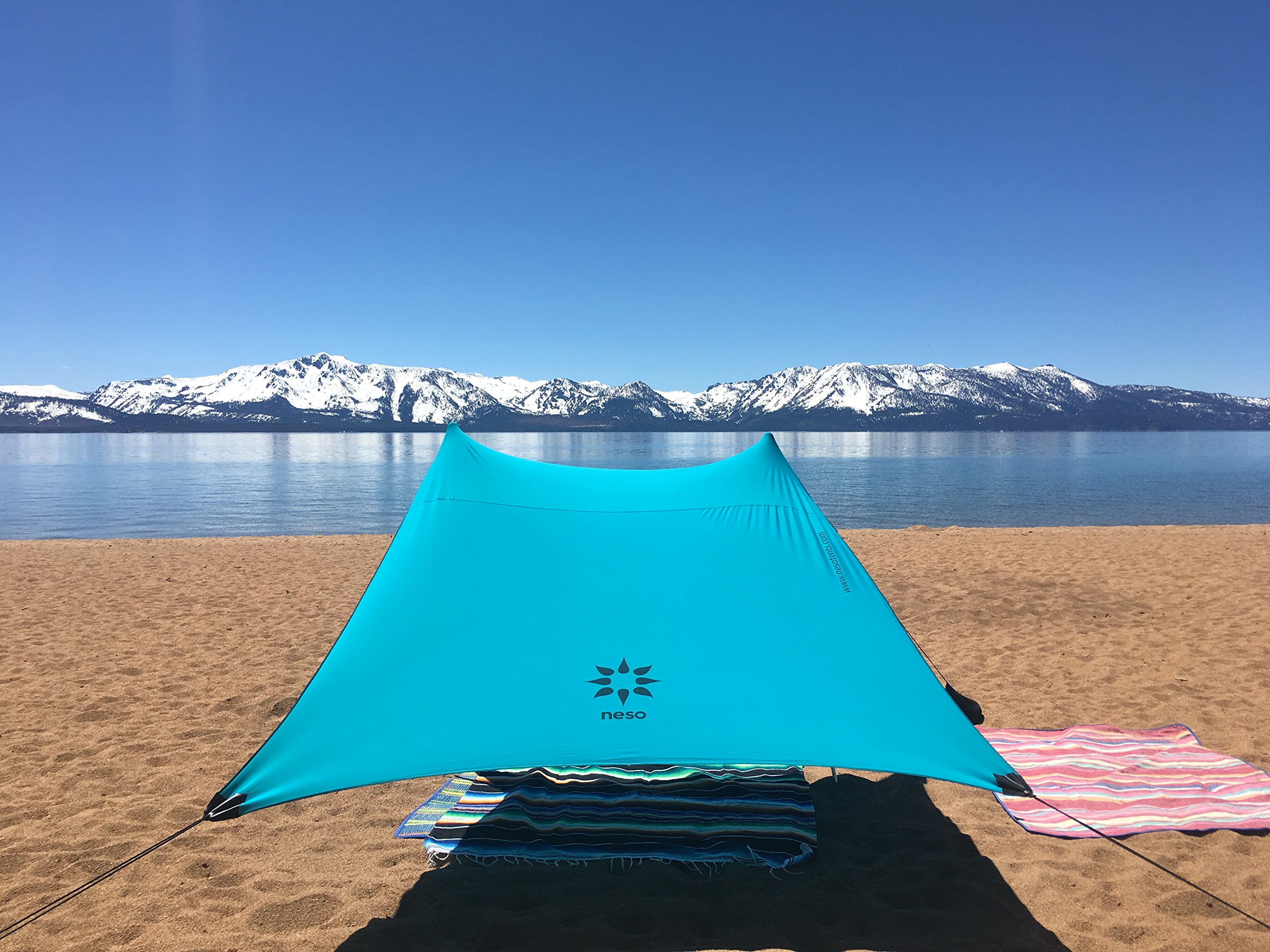 Neso Tents Beach Tent with Sand Anchor, Portable Canopy SunShade - 7' x 7' - Patented Reinforced Corners(Teal)