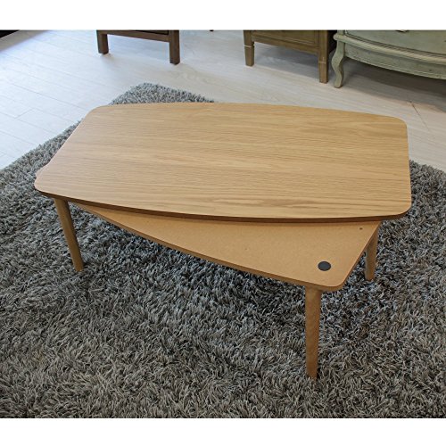 AZUMAYA Kotatsu Heater Folding Legs Table W36.0 x D20.0 x H14.5 Inches Natural Oak and Rubber Wood Material Home and Living Natural Oak Wooden Color ELFI-901OAK