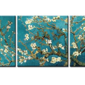 Van Gogh Wall Art Canvas Print Painting Almond Blossom Picture The Van Gogh Classic Arts Stretched and Framed Artwork for Living Room 16x16inchx3