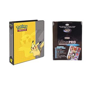 Ultra Pro Pokemon Pikachu 2" 3-Ring Binder Card Album with 100 Platinum Series 9-Pocket Sheets