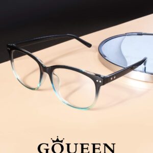 GQUEEN Fake Glasses Non Prescription Glasses Women Men Clear Lens Glasses Eyeglasses Blue, 201581