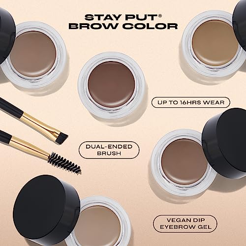 Milani Stay Put Brow Color - Dark Brown (0.09 Ounce) Vegan, Cruelty-Free Eyebrow Color that Fills and Shapes Brows…