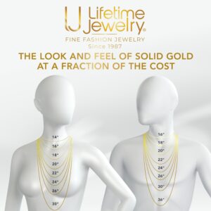 LIFETIME JEWELRY 2mm Gold Rope Chain for Men & Women 24k Real Gold Plated Diamond Cut Gold Necklace for Women & Necklace for Men 14 to 36 Inch | Gold | White Gold (16 inches, Gold)