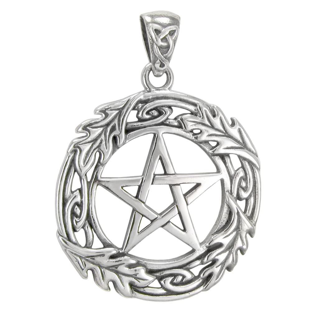 Moonlight Mysteries Sterling Silver Oak Tree Leaf Pentacle Pendant