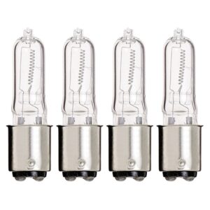 KOR (Pack of 4) Q75CL/DC - 120-Volt - Halogen JD Type T4 - BA15D - DC Bayonet Base - 75-Watt - Clear Light Bulbs