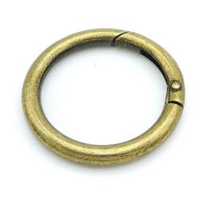 bluemoona 10 pcs - 1.5" 38mm gate o ring round carabiner snap clip trigger spring keyring buckle (bronze)