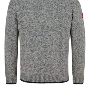 Lonsdale Men´s Regular-Fit Knitted Sweater Pullover Grey with Blue (XX-Large (2XL))