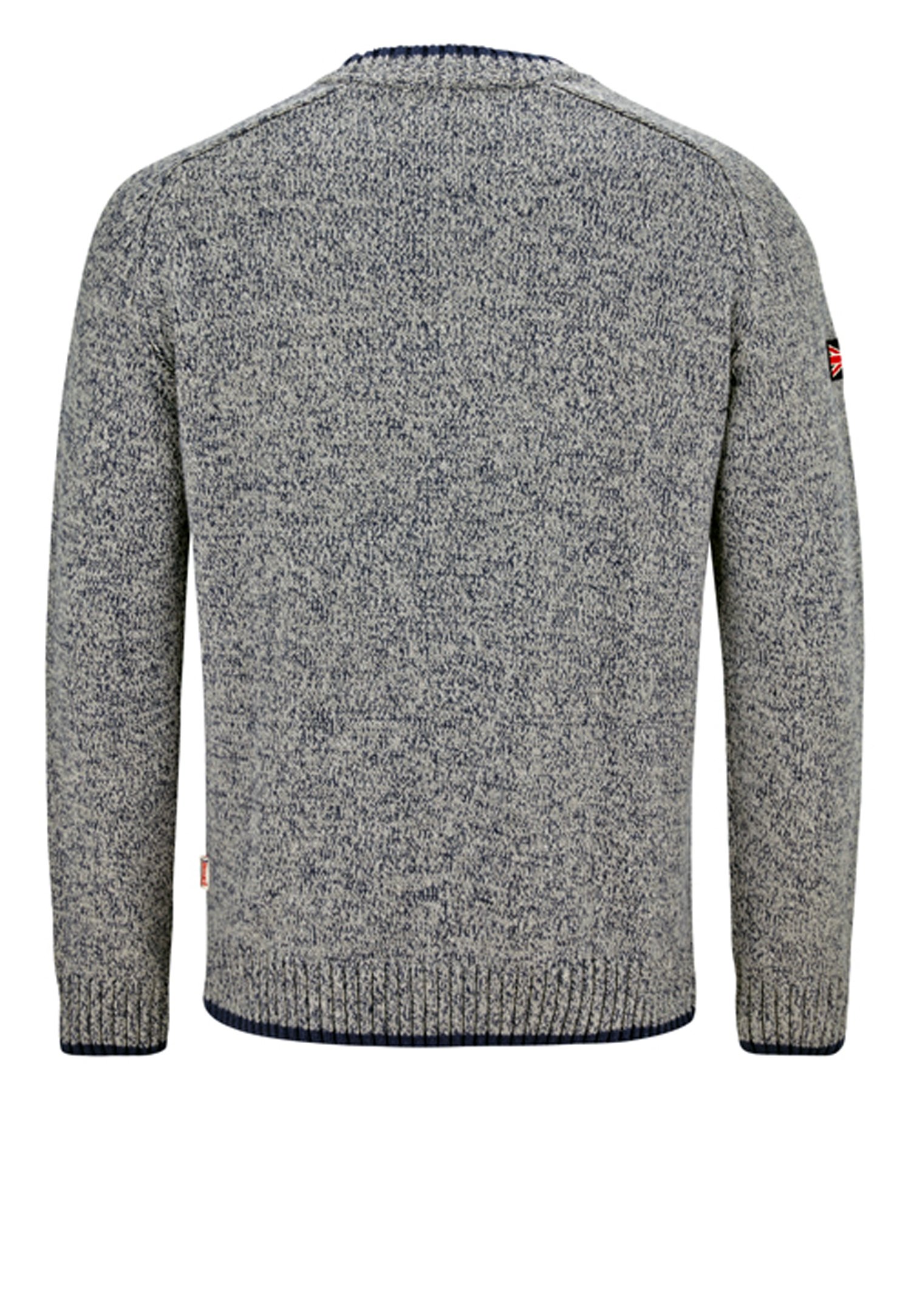 Lonsdale Men´s Regular-Fit Knitted Sweater Pullover Grey with Blue (XX-Large (2XL))