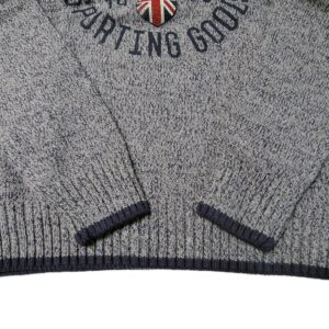 Lonsdale Men´s Regular-Fit Knitted Sweater Pullover Grey with Blue (XX-Large (2XL))