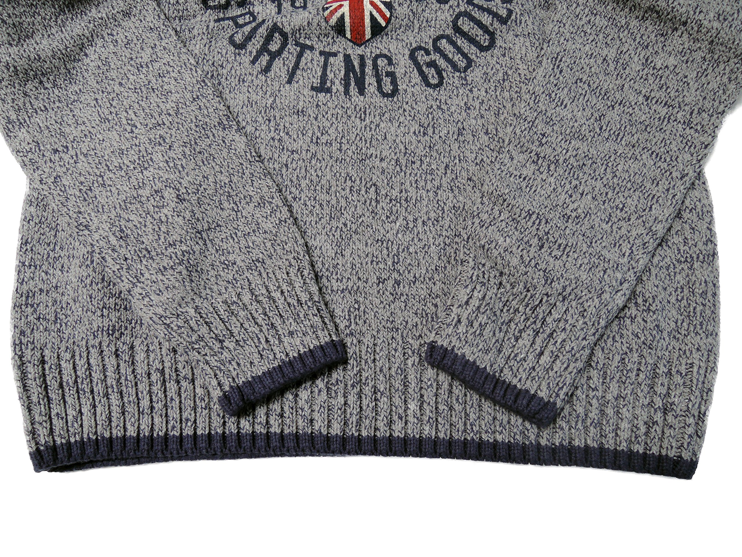 Lonsdale Men´s Regular-Fit Knitted Sweater Pullover Grey with Blue (XX-Large (2XL))