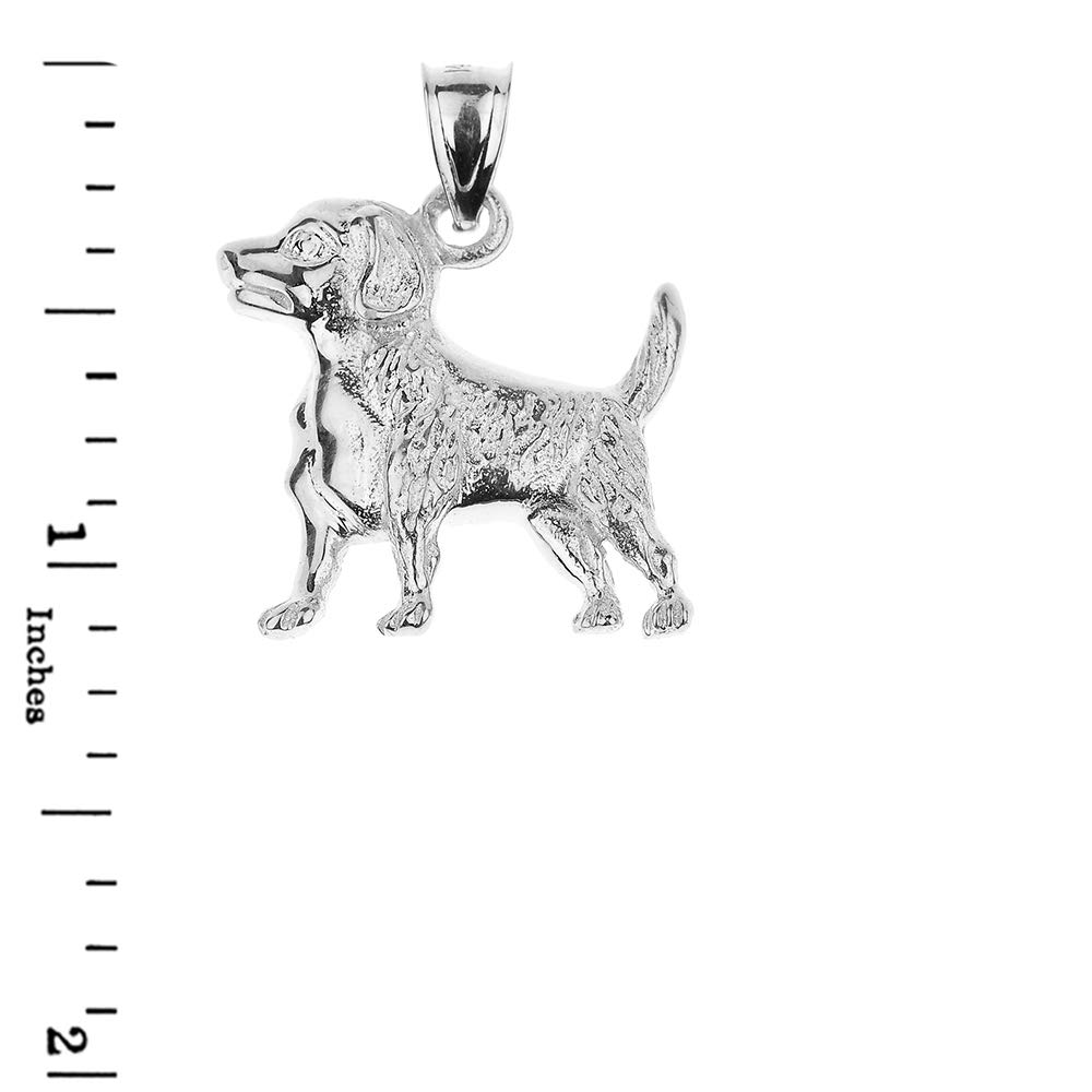 Polished 925 Sterling Silver Beagle Dog Charm Pendant