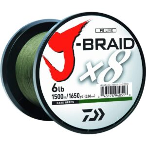 Daiwa J-BRAIDX8, Filler Spool, Dark Green, Mono Dia.= 6lb.