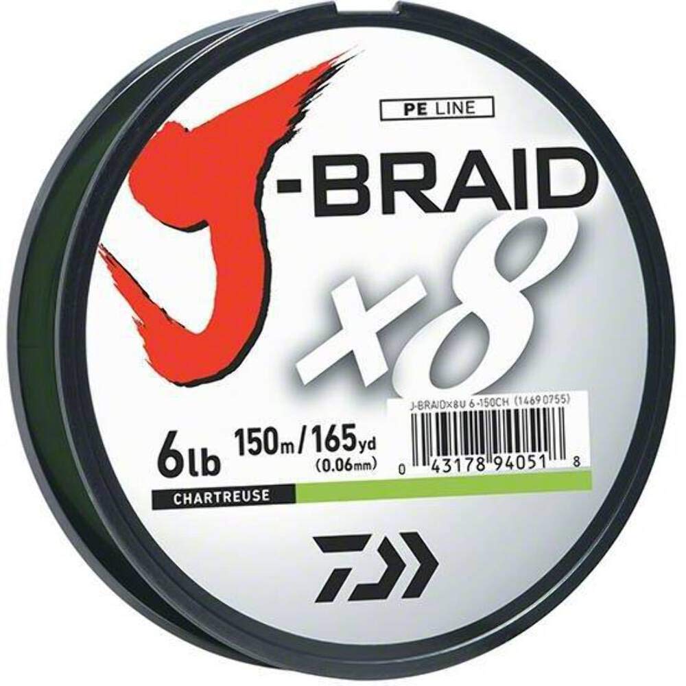 Daiwa J-BRAIDX8, Filler Spool, Dark Green, Mono Dia.= 6lb.