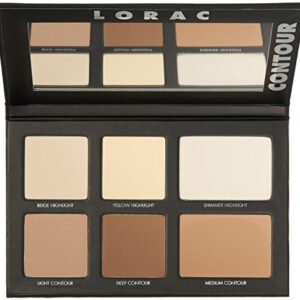 LORAC PRO Contour Palette & Contour Brush | Contour Powders & Highlighter Makeup | Mirror Compact