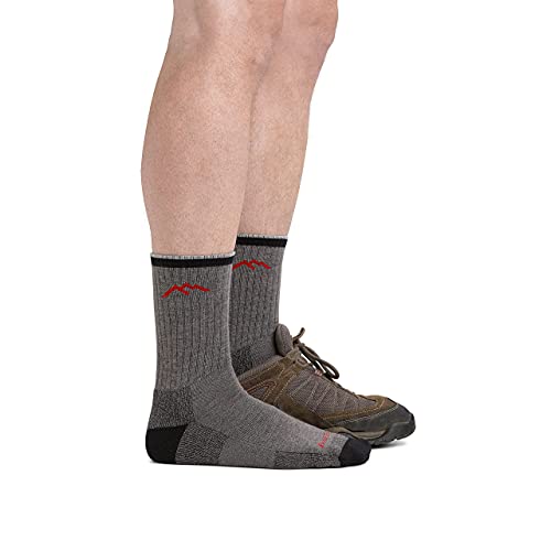 Darn Tough Coolmax Micro Crew Cushion Socks - Men's (Gray/Black, Large)