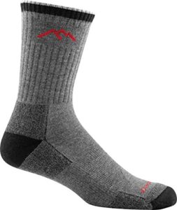 darn tough coolmax micro crew cushion socks - men's (gray/black, x-large)