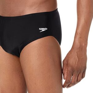 Speedo mens Swimsuit Powerflex Eco Solid Adult athletic swim briefs, New Black, 34 US