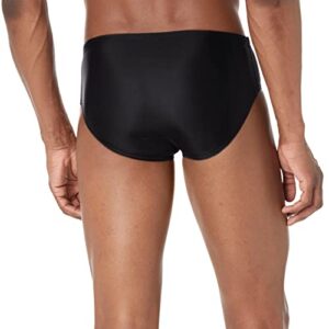 Speedo mens Swimsuit Powerflex Eco Solid Adult athletic swim briefs, New Black, 34 US