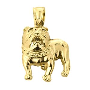 High Polish 10k Yellow Gold Bulldog Charm Pendant