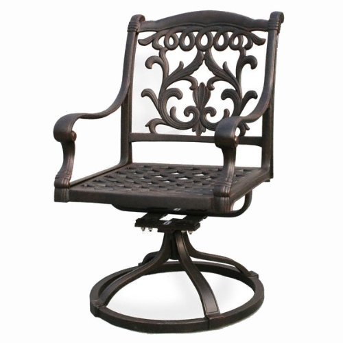 Theworldofpatio Mandalay Cast Aluminum Powder Coated 7pc Outdoor Patio Dining Set with 44"x84" Rectangle Table - Antique Bronze