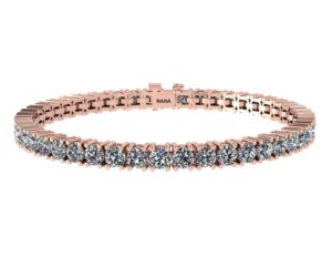 central diamond center silver pure brilliance cz tennis bracelet- 8-5.0mm-18.50cttw equivalent diamond weight-rose gold plated