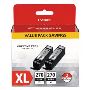 Canon PGI-270XL Black Twin Value Pack Compatible to MG6820, MG6821, MG6822, MG5720, MG5721, MG5722, MG7720, TS5020, TS6020, TS8020, TS9020