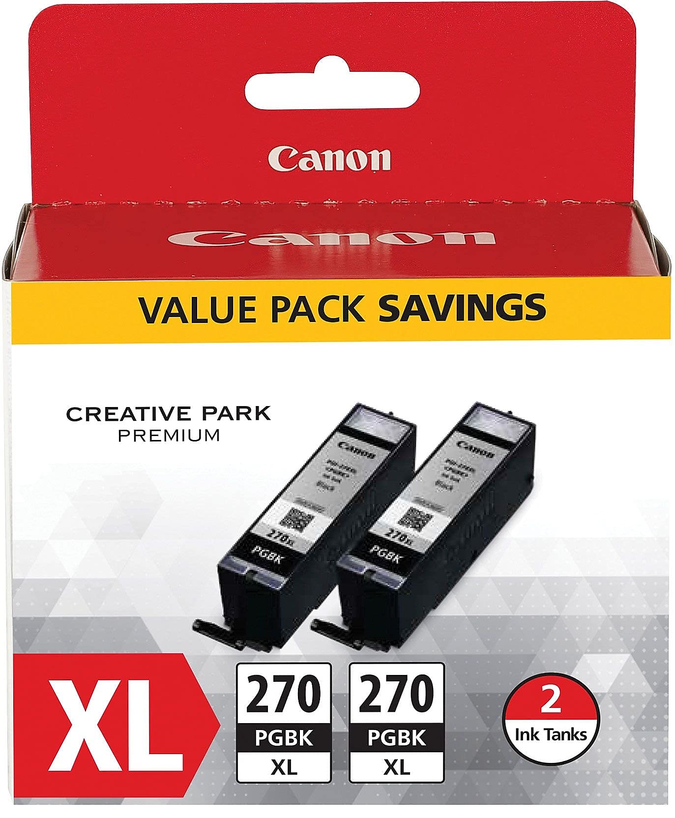 Canon PGI-270XL Black Twin Value Pack Compatible to MG6820, MG6821, MG6822, MG5720, MG5721, MG5722, MG7720, TS5020, TS6020, TS8020, TS9020