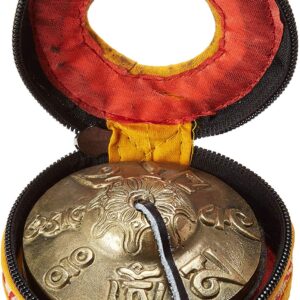 Tibetan Tingsha Meditation Bell - Om Mani Padme Hum Beautifully Embossed on the Surfaces - Hand Tuned & Crafted in Nepal