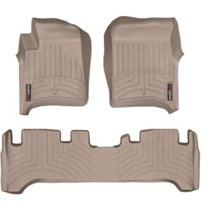 WeatherTech Custom Fit FloorLiners for Land Cruiser, LX - 1st & 2nd Row (45533-1-2), Tan