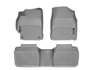 weathertech custom fit floorliners for toyota camry - 1st & 2nd row (46400-1-2), grey