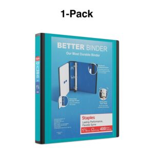 Staples 651742 1.5-Inch 3-Ring Better Binder Teal (13468-Cc)