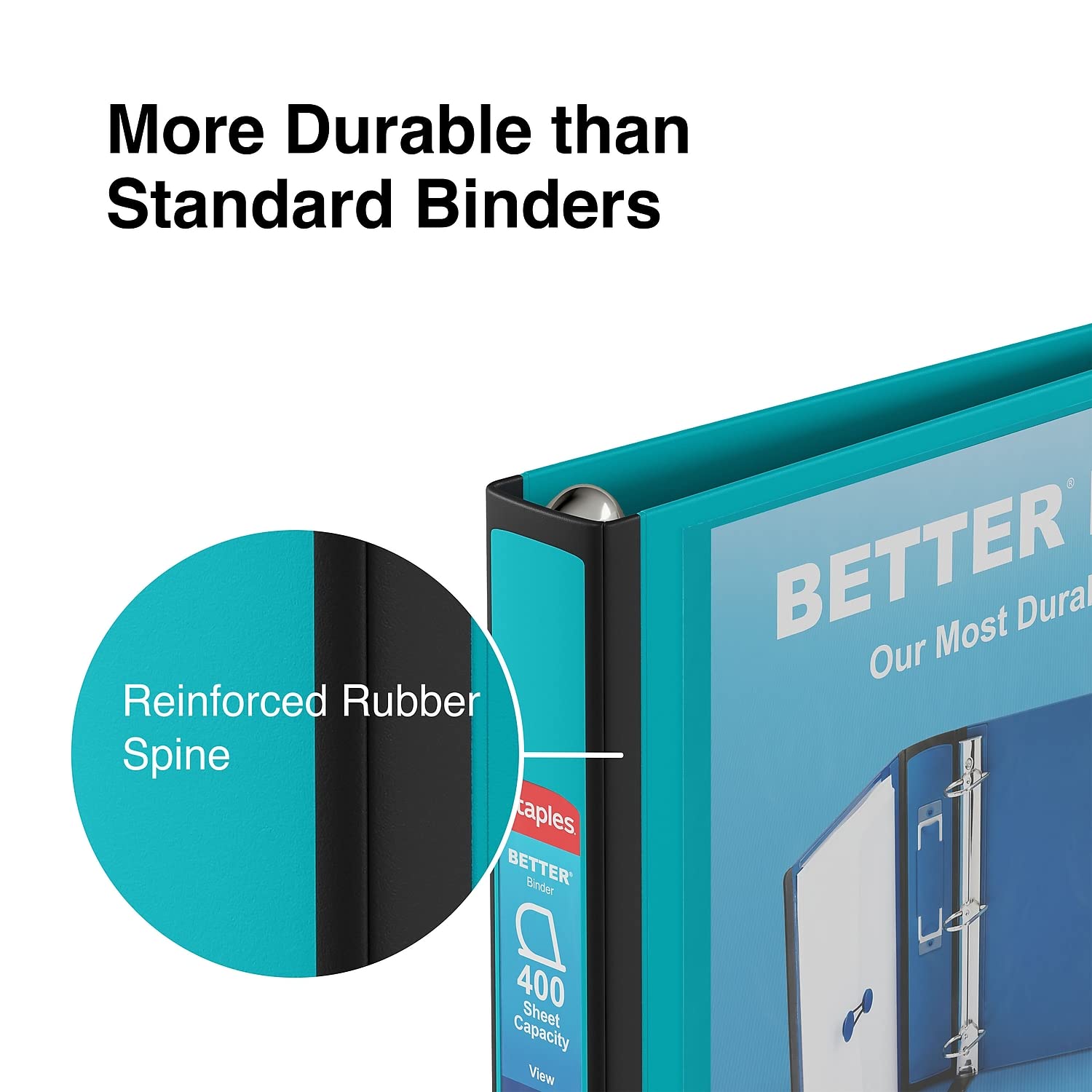 Staples 651742 1.5-Inch 3-Ring Better Binder Teal (13468-Cc)