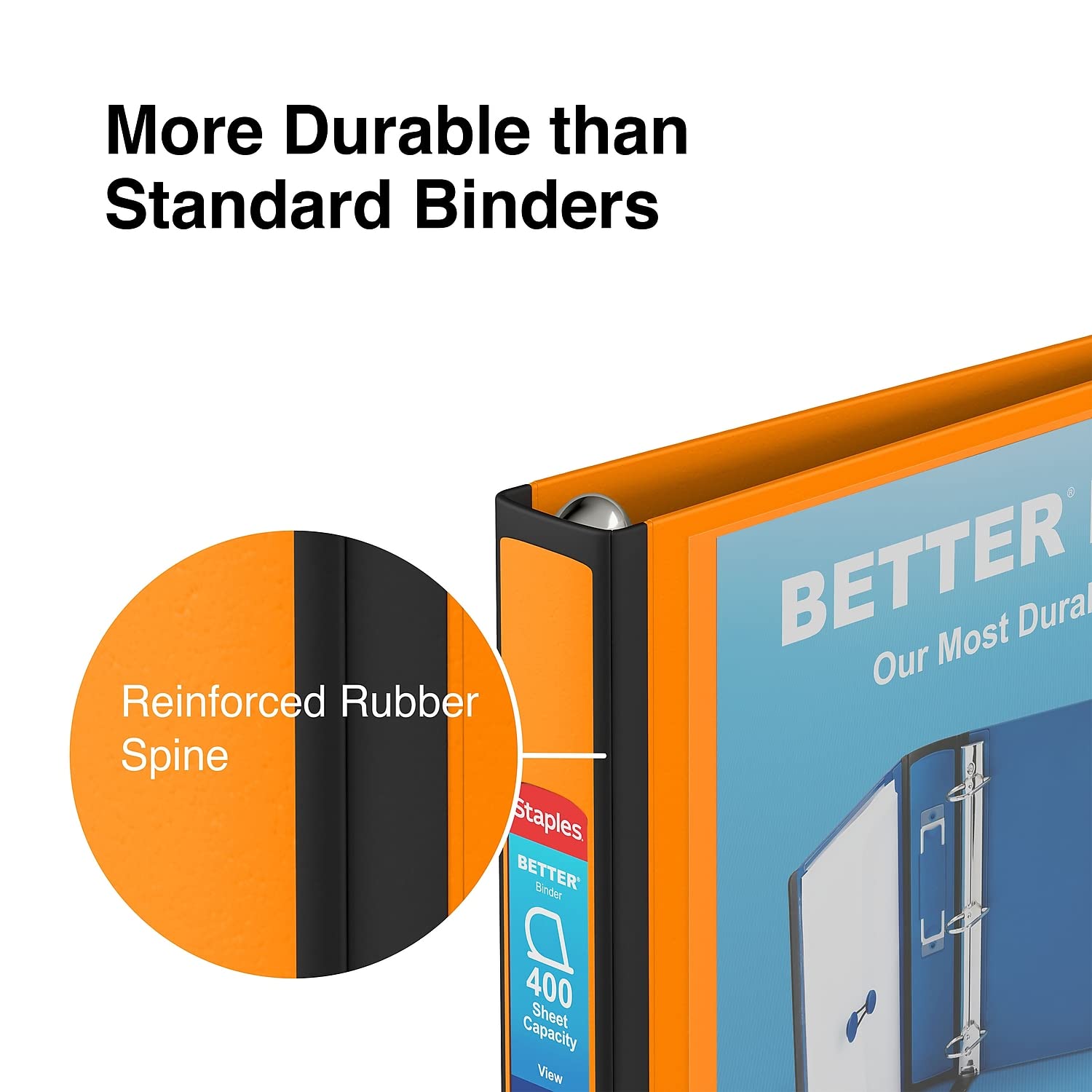 Staples 651861 1.5-Inch 3-Ring Better Binder Orange (13467)