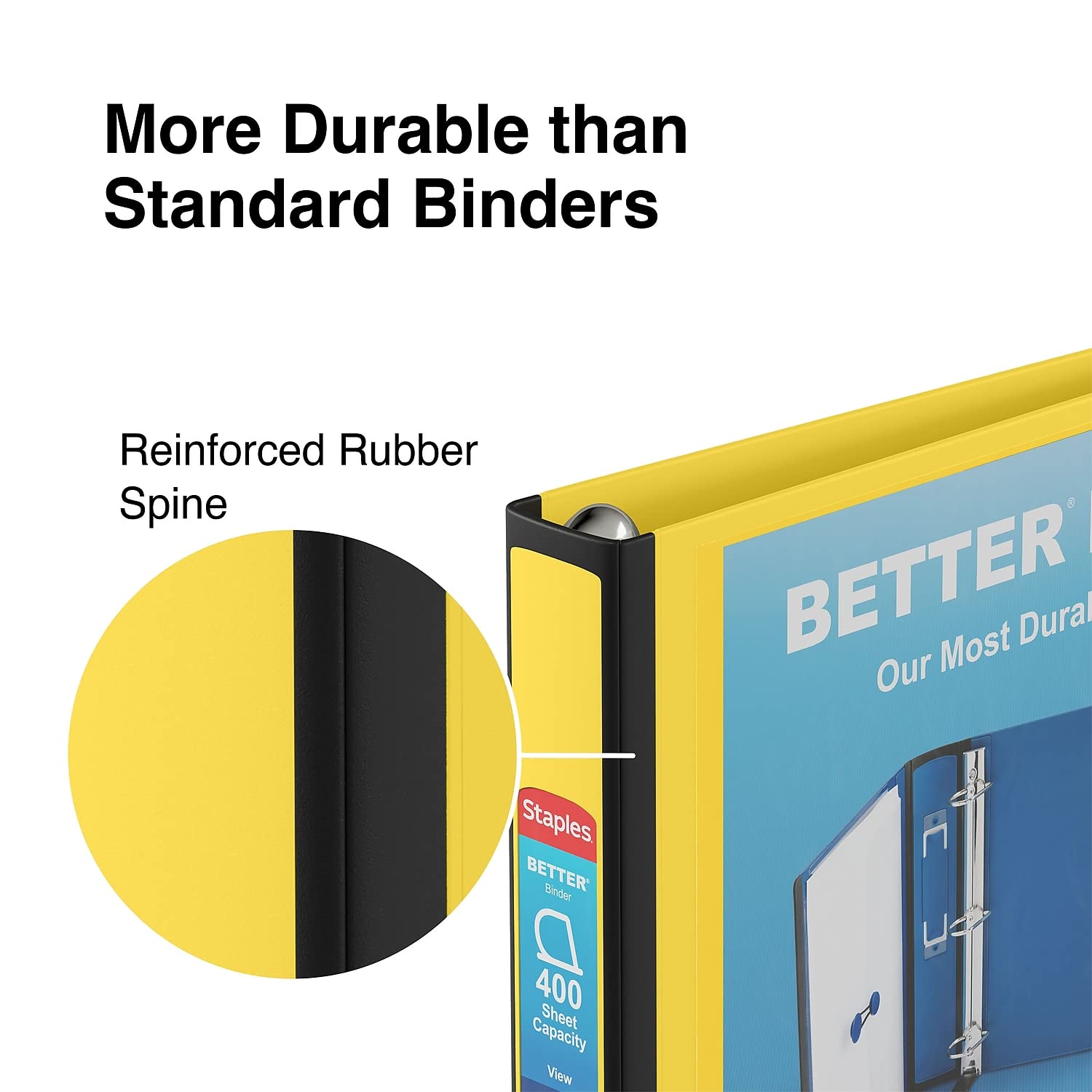 Staples 827605 1.5-Inch D-Ring Better Binder Yellow (19060)