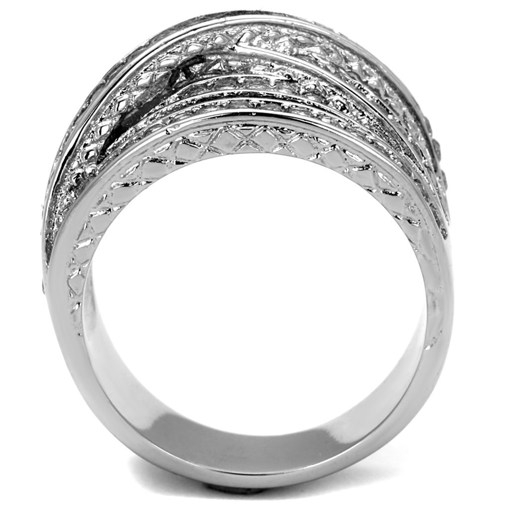 Marimor Jewelry Women's Round Cut Cubic Zirconia Stainless Steel Anniversary Ring Size 5