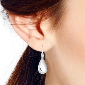 Modern Chic Teardrop .925 Sterling Silver Dangle Earrings