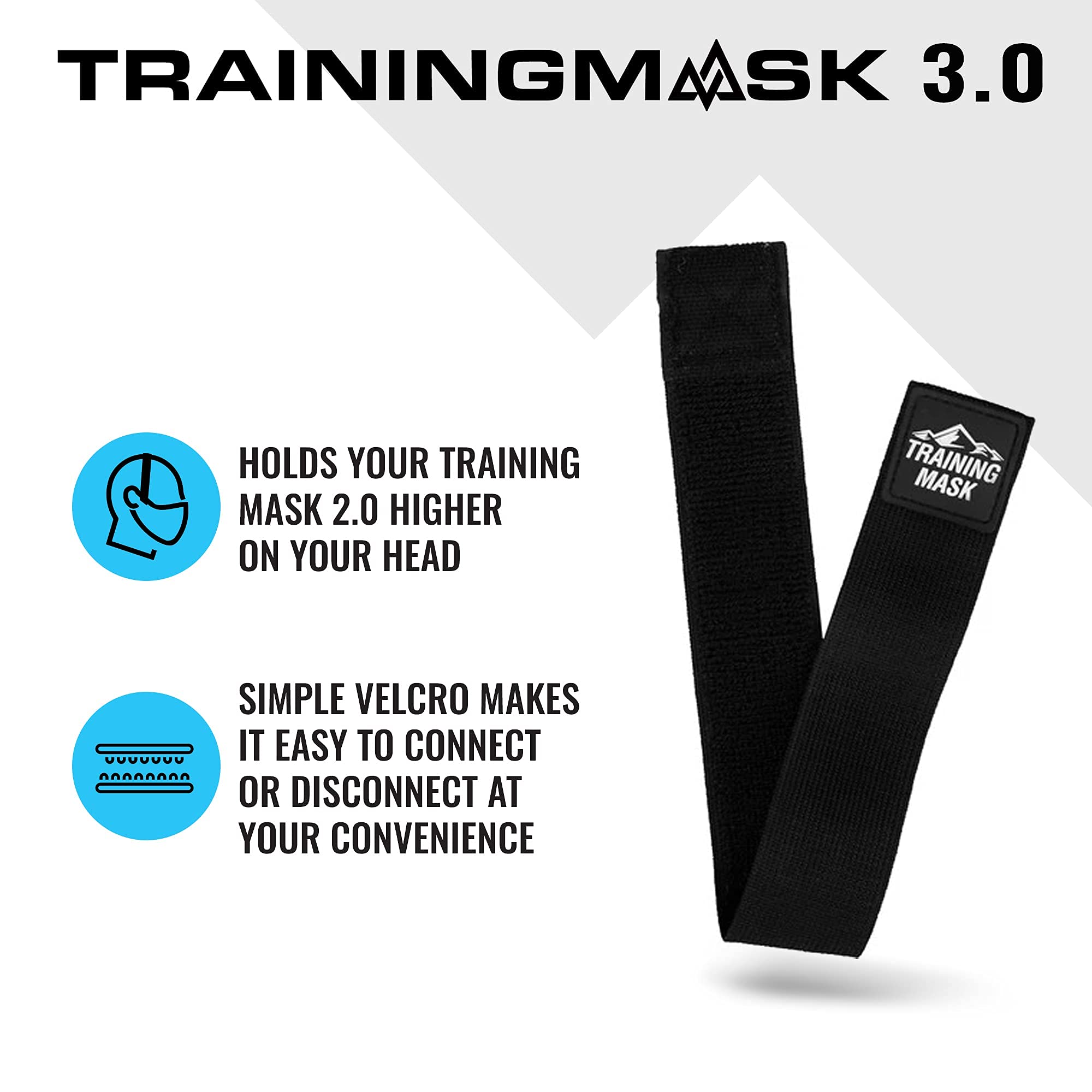 Training Mask - Masks Straps for Training Mask 2.0, Mask Extender Strap Only, Adjustable Band for Running Breathing Mask, Black