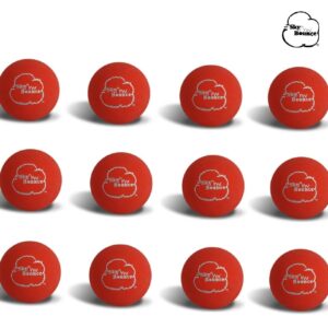 Sky Bounce Color Rubber Handballs for Recreational Handball, Stickball, Racquetball, Catch, Fetch, and Many More Games, 2 1/4-Inch - Red - 12 Pack