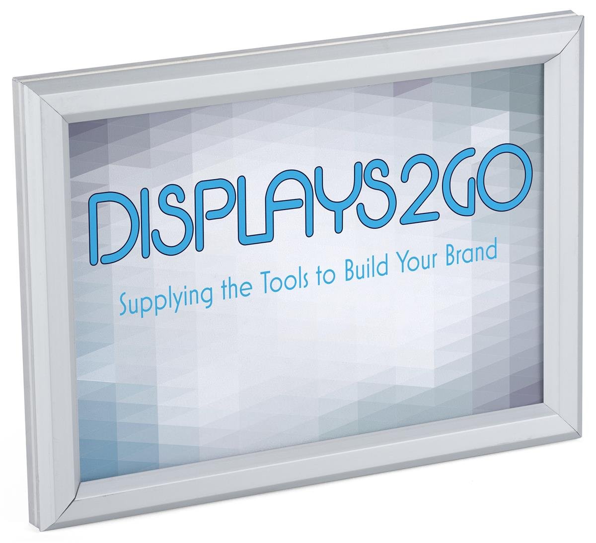 Displays2go Office Sign Holder, 5 x 7 Inch Frame, Quick Snap Border, Lens Included, Silver Aluminum (WSNF57SV)