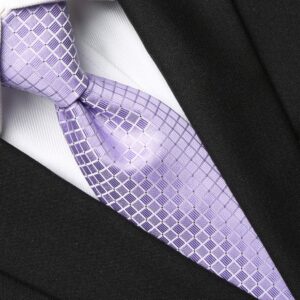 KissTies Purple Tie Lilac Lavender Necktie Wedding Party Ties + Gift Box