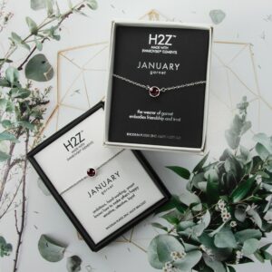 Pavilion Gift Company H2Z 16216 January Garnet Birthstone Necklace with 18" Chain, Brass, Small